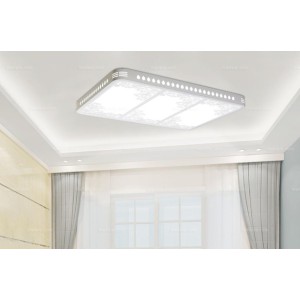 方形木艺灯罩吸顶灯 