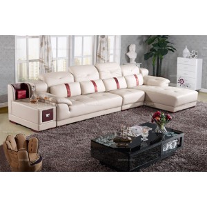 时尚经典 带储物功能真皮转角沙发(1+3+左贵妃) 