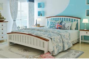 地中海风格 美国进口白杨木双人床