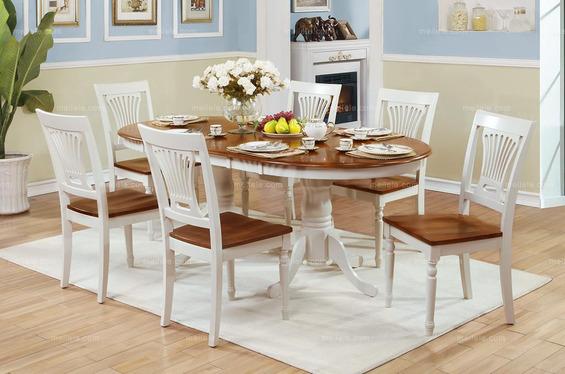 美式田园 实木餐厅套装(1桌+4椅)