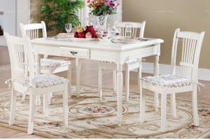 橡胶木实木餐桌椅套装（七件套）