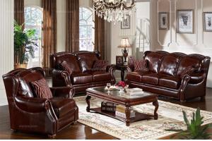 奢华霸气 进口全真皮沙发套装（1+2+3）